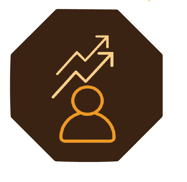 Pictogram van loopbaanbegeleiding bij 2e en 3e spoor re-integratie: helpen bij het vinden van passend werk.